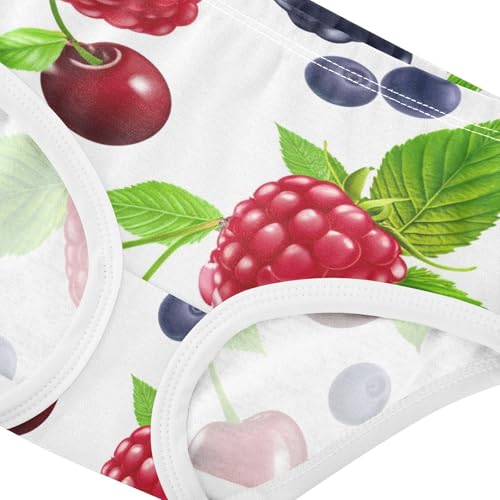 Toddler Underwear Floral 2t Cotton Girl Panties Cute Durable Kids Undies Briefs Fruits Berries Raspberries White4