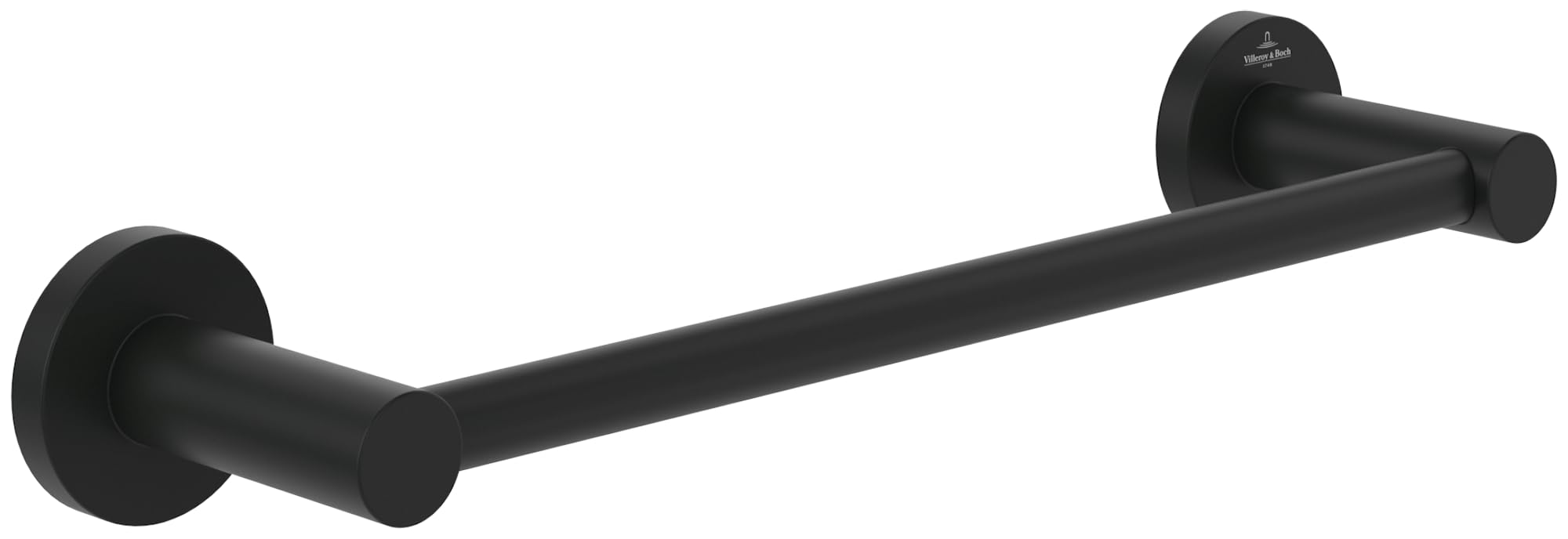 Villeroy & Boch Matt Black Elements - Tender, Bathroom For Wall Installation, Towel Rail Made From Zinc, Round Bathroom, Length 366 Mm,