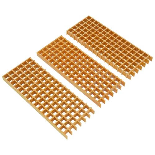 Fiberglass Grating Cover, FRP Drainage Grate Panel, Outdoor Trench Grating, Industrial Floor Grate, Heavy Duty Grille Plate for Deck, Sidewalk, Ramp, Wash Area (3, 24 * 9.44 * 1.5in)