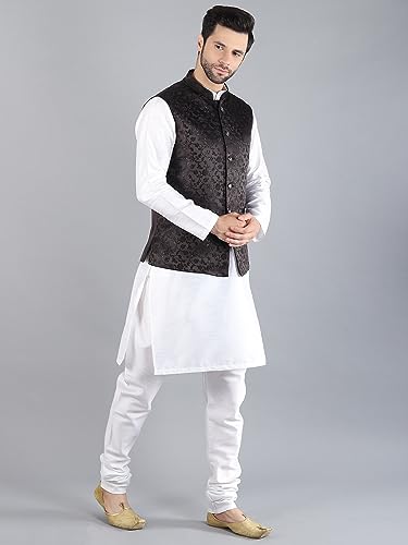 Image of Uri and MacKenzie Men's Silk Blend Kurta Pajama with Designer Ethnic Nehru Jacket /Modi Jacket