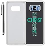 Custom Case Compatible with Galaxy S8 (Bible Philippians Jesus Christ) Edge-to-Edge Rubber White...
