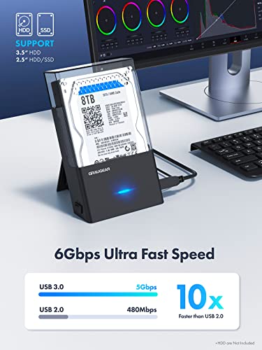 Caja externa para discos HDD/SSD de 3.5/2.5 pulg USB 3.2 miniatura 3