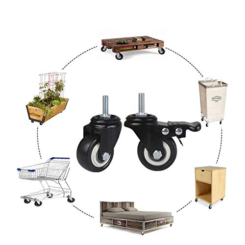 Roulette de meuble pour établi et chariot de cuisine pivotante M8 - 7