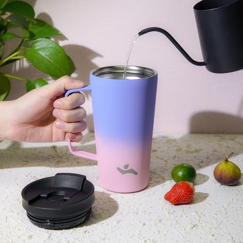 Image of Konokyo 22 oz Insulated Tumbler with Handle & Straw, Stainless Steel Mug