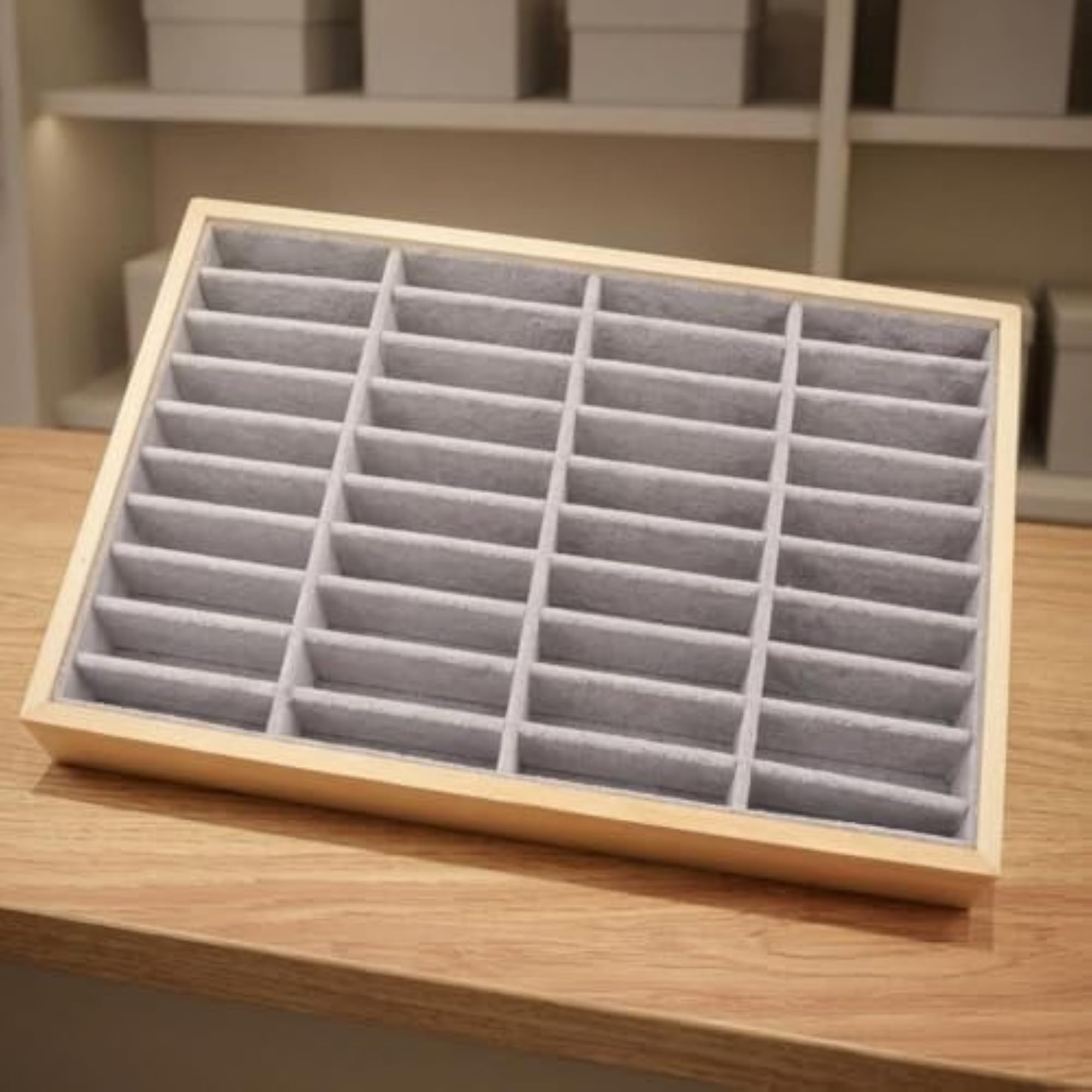 40-Slot Bracelet Display Tray, Cloth-Lined