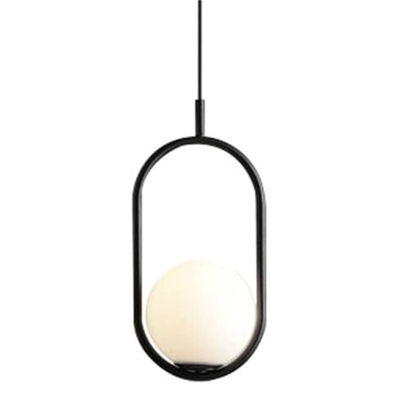 HUAYUSEDF Nordic Industrial Metal Glass Pendant Lamp Chandelier Hanging Lighting Ceiling Fixture E27 Single Head Personalized for Kitchen Island Corridor