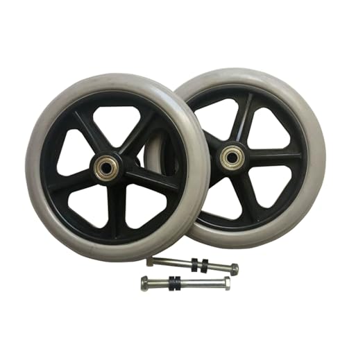 LHX Wheelchair Accessories Wheels Wheelchair Universal Wheels 7-inch Front Wheels A Pair of Solid Front Wheels Strong and Durable
