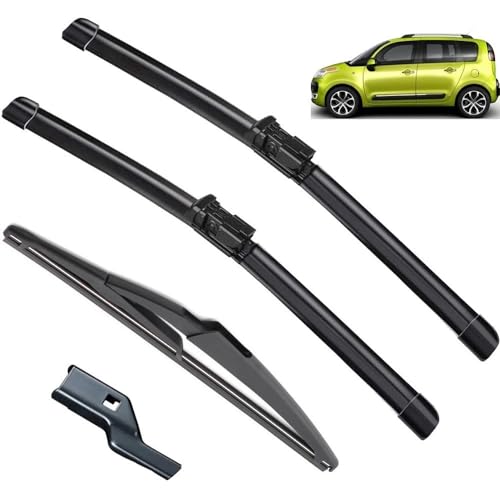 Limpiaparabrisas Compatible con Citroen C3 Picasso 2009-2010 24"+16"+11" Escobillas limpiaparabrisas traseras delanteras Cepillos Accesorios 2009 2010, Escobilla limpiaparabrisas para todo clima