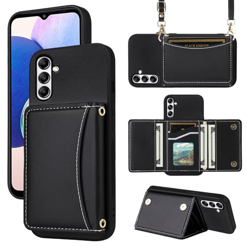 Étui portefeuille Samsung Galaxy A17 avec bandoulière et porte-cartes cuir