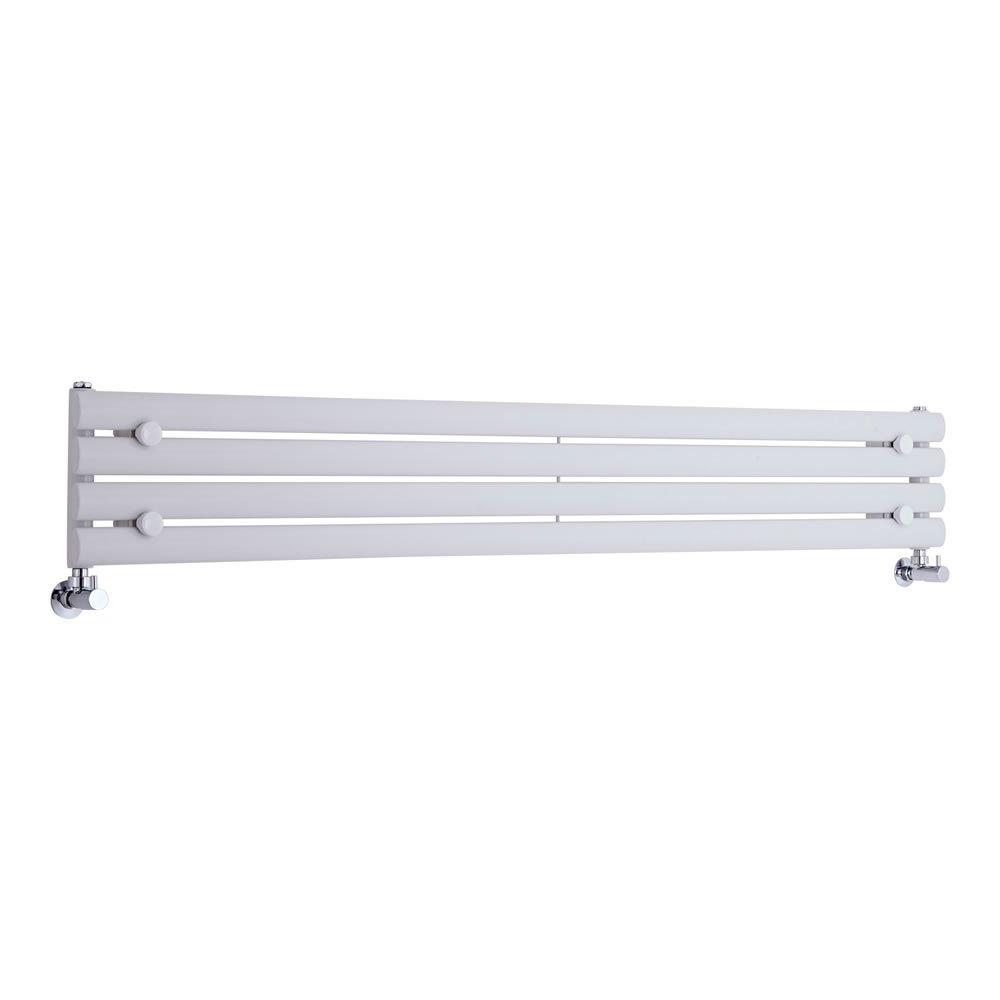 Milano Aruba White Horizontal Single Oval Panel Radiator - 236mm x 1600mm