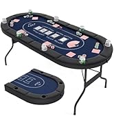 Amazon.co.jp: GIANTEX ポーカーテーブル 折りたたみ 完成品 8人対応