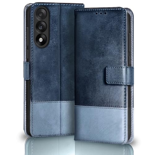 Image of TheGiftKart Flip Back Cover Case for OnePlus Nord 5 5G | Dual-Color Leather Finish | Inbuilt Stand & Pockets | Wallet Style Flip Back Case Cover for OnePlus Nord 5 5G (Faux Leather, Blue & Sky)