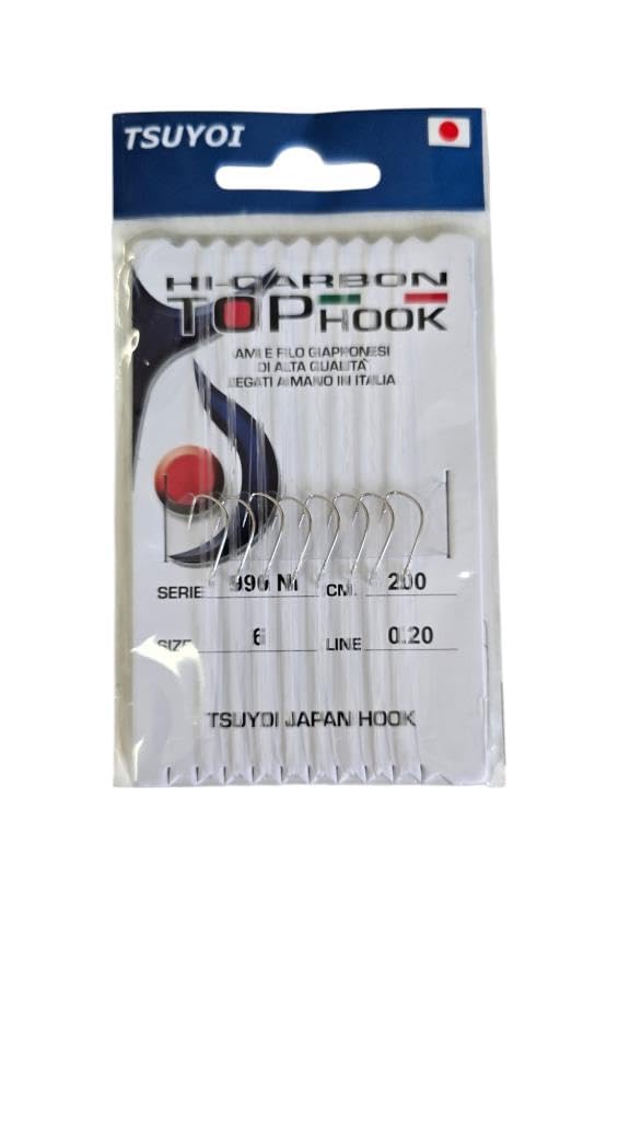 16 Ami da Pesca Gia Legati con Filo Terminale Finale Kit Amo Taglia 4 6 8 0.20 mm 2 m Trota Lago Mare Surfcasting Bolentino