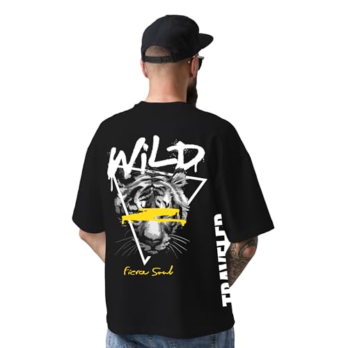 Image of DUDEME: National Geographic Oversized T-Shirts | Round Neck Typographic Printed 100% Cotton Tshirts for Men and Women