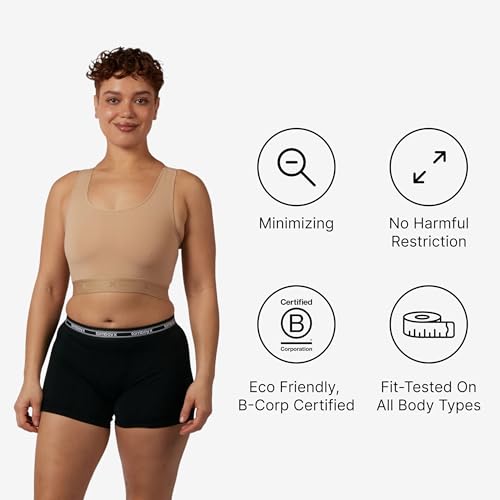 Image of TomboyX Racerback Compression Bra for Women Full Coverage Gender Inclusive Wireless Medium Support Top No Padding Sports Bras
