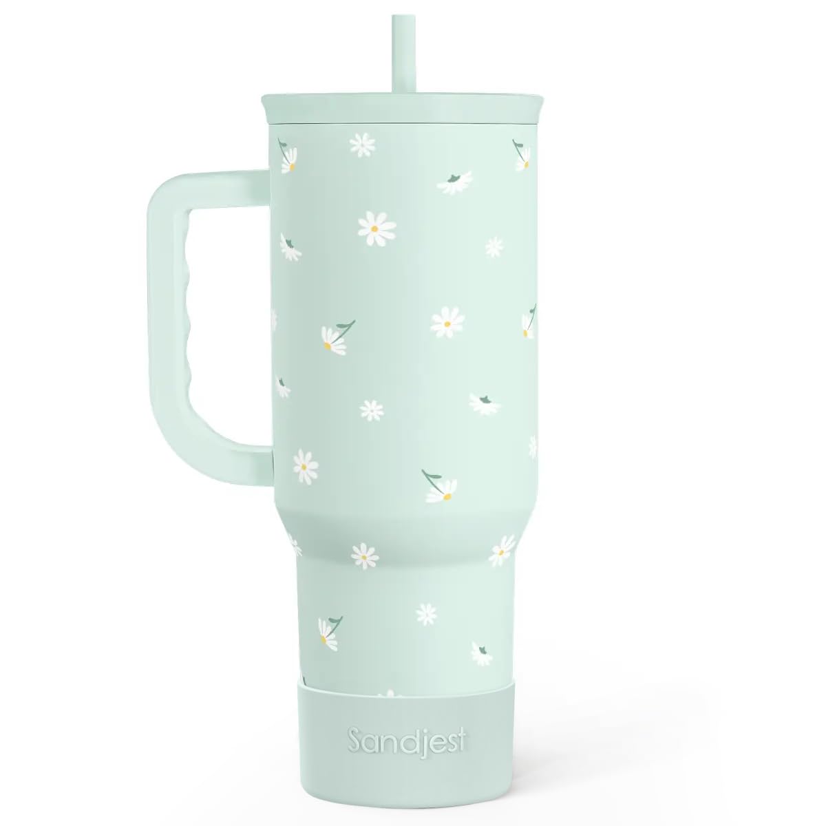 Amazon.com: Daisy 40oz Tumbler with Handle and Straw – Flower