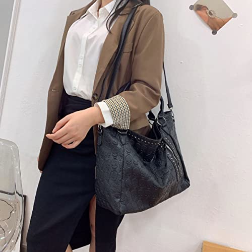 Bolso Tote Grande para Mujer con Calaveras y Tachuelas miniatura 2