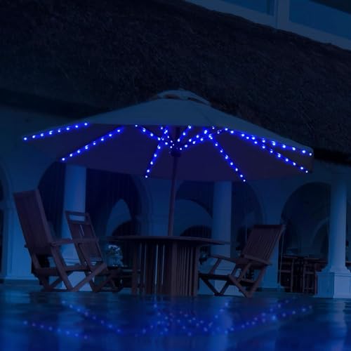 Image of Frienda 2 Pack Patio Umbrella String Lights, 16 Colors Umbrella Lights Outdoor Patio, 4 Modes 104 Bright LED Patio Umbrella Light Outdoor Patio Decor with Remote Control, USB Or Battery Operated