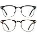 proSPORT Combo Reading Glasses +3.00 Black Silver and Tortoise Gold Frame Horn Rimmed Vintage Classic Semi Rimless Unisex