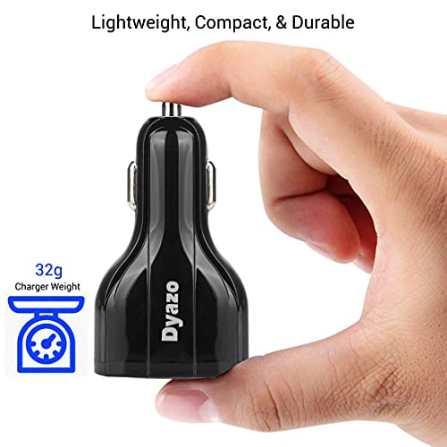 Image of Dyazo 3 Port 36 W Fast USB Car Charger Qc Charging Compatible for Qualcomm 3.0 iPhone 11 /12 / Max /Mini, Samsung Galaxy, Pixel, Vivo, Oppo, Mi & All Mobile Phone (Black)