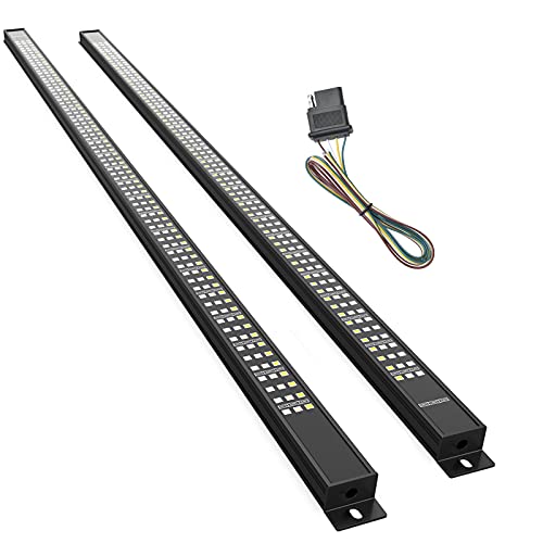 SS VISION Aluminum Triple Row Tailgate Light Bar- Bright LED Chips, Waterproof Plug-and-Play with 4-Way Flat Connector Wire, Red Brake, Sequential Turn signal, Strobe Light for Trucks Trailers