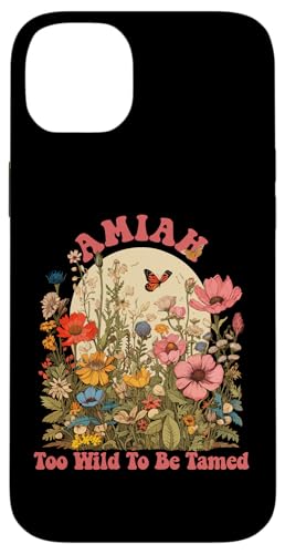 AMIAH Name Cute Retro Girls Wildflower AMIAH Name X}zP[X iPhone 14 Plus p