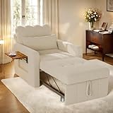 Organisation Pratique : Ce chauffeuse convertible dispose de table d'appoint pliable sur l'accoudoir offre de la place pour les collations ou les ordinateurs portables. Le côté du canapé dispose d'une poche de rangement, parfaite pour la télécommande, les livres, les magazines ou le téléphone. Gardez tout organisé et à portée de main