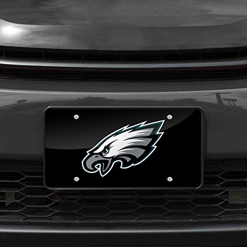 Rico Industries NFL Philadelphia Eagles - Black Laser Inlaid Metal License Plate Tag Team Color, 6 x 12-" - Thumbnail 2