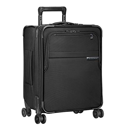 Briggs & Riley Baseline 21 inch Softside International Carry On Luggage with Spinner wheels 21 x 15 x 9. Expandable with Compression Packing System, Black