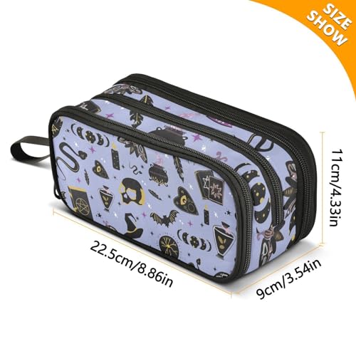 Image of Witch Large Capacity Pencil Case Pencil Pouch Pen Box | 3 Compartment Large Storage Pencil Bag for Adults School Office Teen Girl Boy Men Women