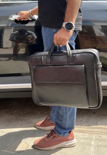 Image of RUSTIC TOWN Premium Leather Crossbody Messenger Bag - Stylish and Versatile - Gift for Professionals