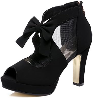 GATUXUS Open Toe Women Platform High Heel Shoes Bows Strappy Sand...