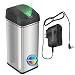 iTouchless Stainless Steel Trash Can with AC Adapter, Touchless Sensor Lid and Odor Filter Deodorizer - Kitchen Trash Can - Office Trash Can -13 Gal / 49 L