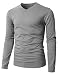 H2H Mens Casual Slim Fit Long Sleeve V-Neck T-Shirts Of Various Colors Gray US S/Asia M (KMTTL0374)