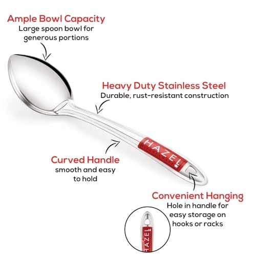 Image of HAZEL Stainless Steel Pan Shape Serving Spoon Scooper Spatula Server Kitchen Utensils