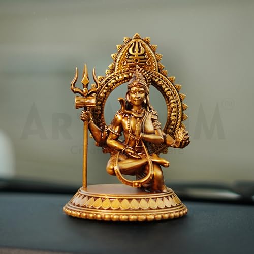 Image of Artarium Resin Ardhanarishvara Idol Ardhnarishwar Statue Shiv Parvati Idol Shiv Parvati Double Avatar Statue for Car Dashboard and Home Decor Showpiece (Ardhanarishvara Antique 3.93 Inch)