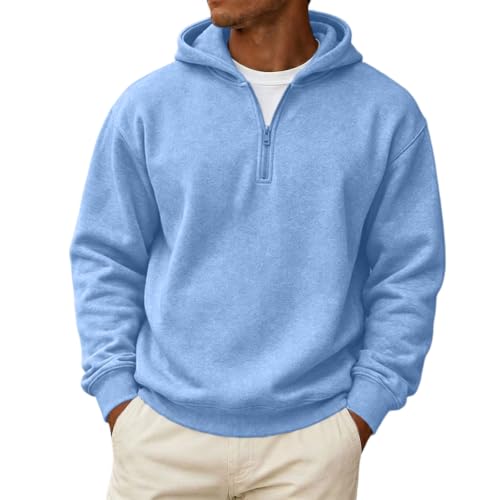 Zip Up Hoodie Men Classic Fleece 1/4 Zip Big and Tall Oversized Hoodies - image 1