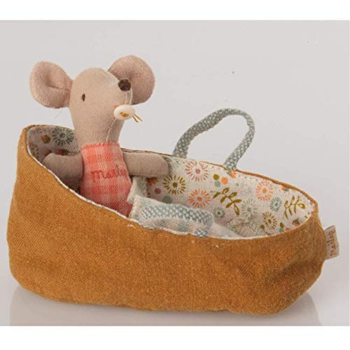 Maileg Baby Mouse in Carrycot