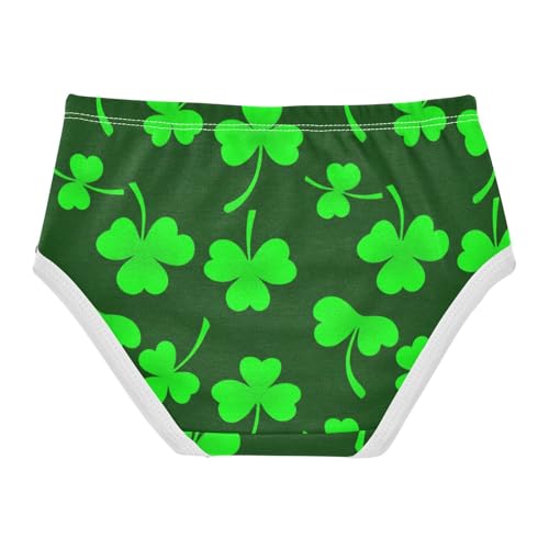 Artistic Toddler Underwear Custom 2t Cotton Panties for Girl Green Shamrock Clovers Briefs Undies Kids2