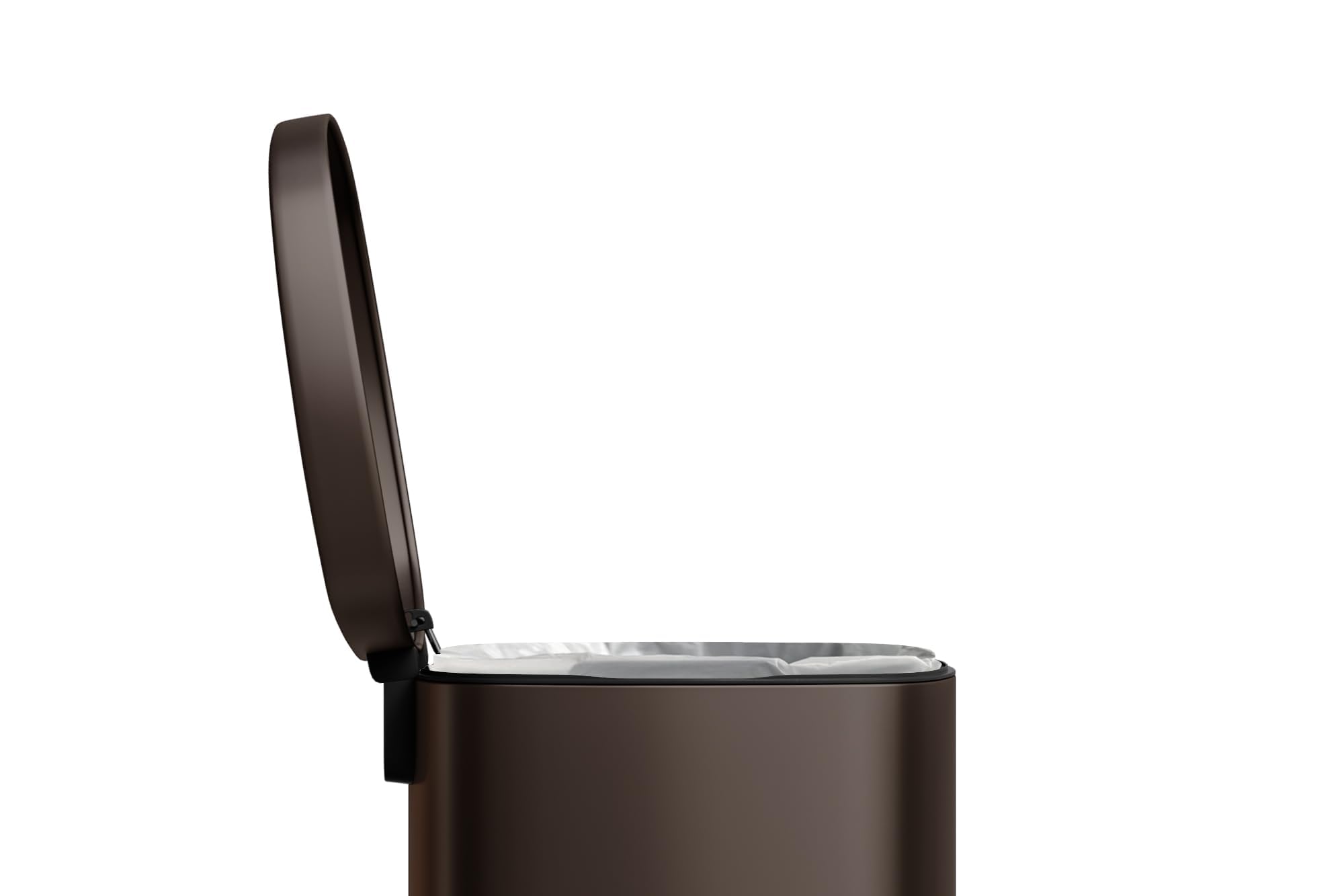 Edelstahl-Mülleimer Set 50 L + 10 L, rechteckiger Treteimer mit Soft-Close-Deckel, herausnehmbare Inneneimer, geruchsmindernd, schlank, mit Tragegriff – Braun