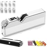 Handmade Soap Trimmer with 4 Blades - Cold Soap Edger Beveler Planer for 45° Angle/Arc Trimming, DIY Manual Soap Craft Tool (White)