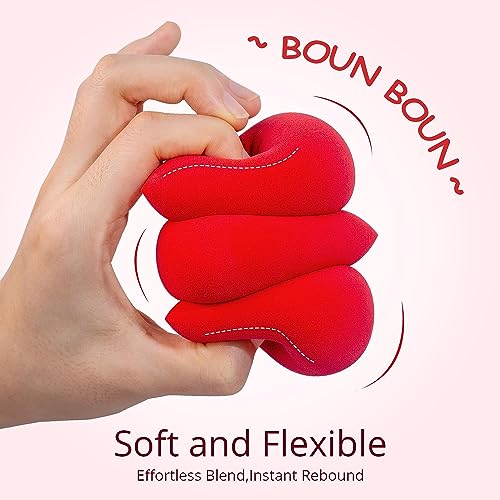 Image of SUAKE Beauty Blender Sponge for Face Makeup - Soft, Latex-Free Makeup Sponge Puff for All Skin Types - Reusable Sponge for Foundation, Concealer & Cream (Single Colour, Pack of 5)
