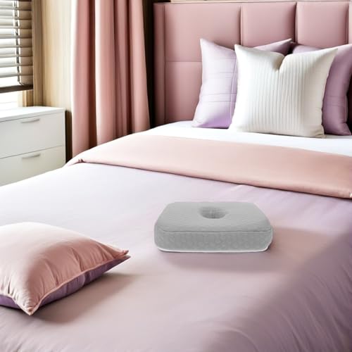 Almohada para perforación de orejas con espuma de memoria: cojín protector gris de lado 5