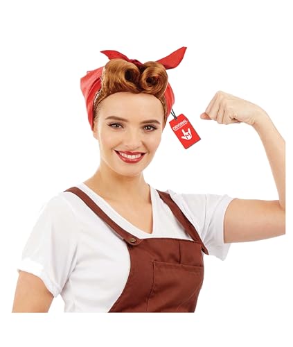 Perruque brune de jeune fille de la Deuxième Guerre Mondiale déguisement femme carnaval