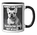 French Bulldog I Almost Gave A Fuck Funny Dog Meme Ceramic Mug, Black/White