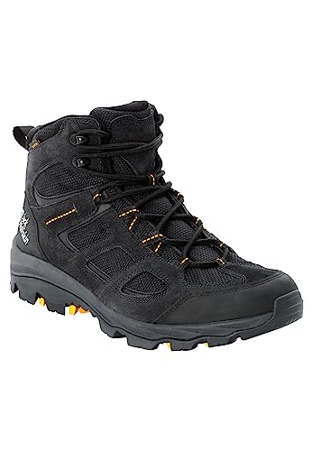 Jack Wolfskin Men's Vojo 3 Texapore Mid Hiking Shoe Outdoor, Black/Burly Yellow Xt, 83