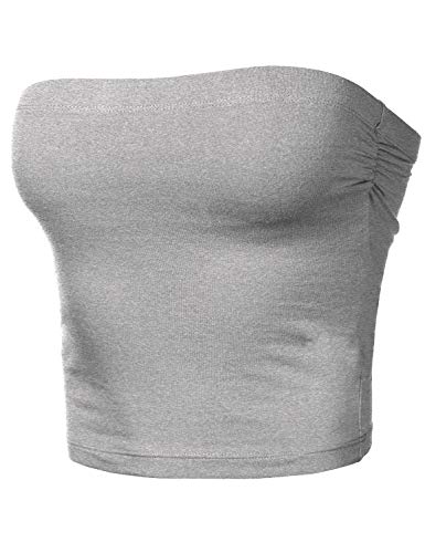 Image of Women's Shapewear Tube Tops Strapless Ruched Built-in Shelf Bra Casual