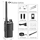 JUCJET EP31 Walkie-Talkie (4 Stück), IP54 wasserdichte Walkie-Talkies, PMR446-Walkie-Talkie mit NOAA-Scan, Empfang, 2-in-1-TYP-C-Ladekabel, mit USB-Ladestation, original Kopfhörer. (Schwarz)