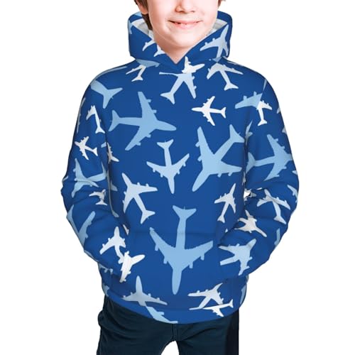 Airplanes in the Sky Kid Hoodies Boys Sweatshirts Girls Pullover with Pocket3