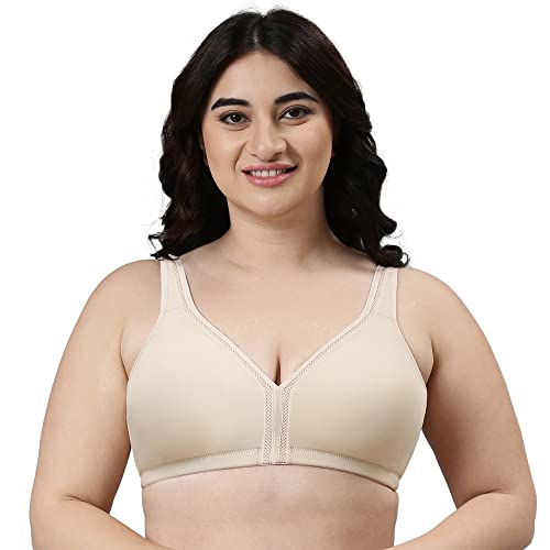 Image of Enamor Plush Comfort, Side Support and Lift Women's Everyday Full Support Plunge Bra - All Day Comfort, Non-Padded, Wirefree, High-Coverage - F024